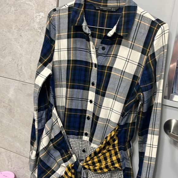 Zara Trafakuc Collection Plaid Dress shirt size Small - Picture 7 of 7